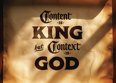 Content/Context blackletter content context design god hand drawn king lettering type typography yell.com