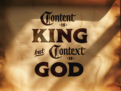 Content/Context blackletter content context design god hand drawn king lettering type typography yell.com