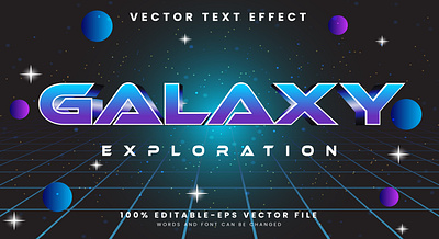 Galaxy 3d editable text style Template lettering