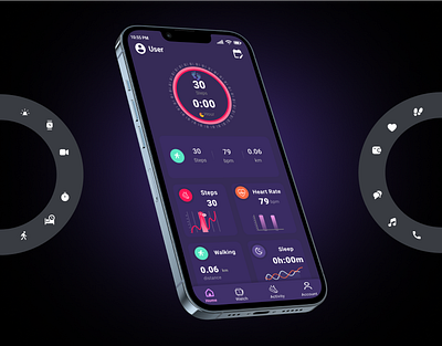 Fitness Tracking App Design I UI/UX bluetooth figma fitness fitness tracking goal tracking health and fitness mobile app design mobile app development smart watch ui ux design uiux