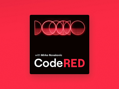 Code RED — Podcast Cover branding illustration pixelated podcast podcast cover retrofuturistic