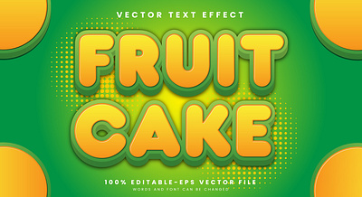 Fruit Cake 3d editable text style Template fresh lemon