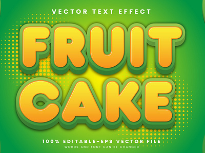 Fruit Cake 3d editable text style Template fresh lemon