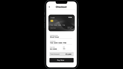 DailyUI #002 Credit Card Checkout Form typography ui ux