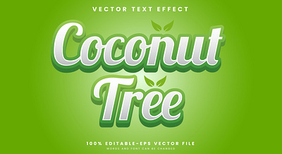 Coconut Tree 3d editable text style Template food