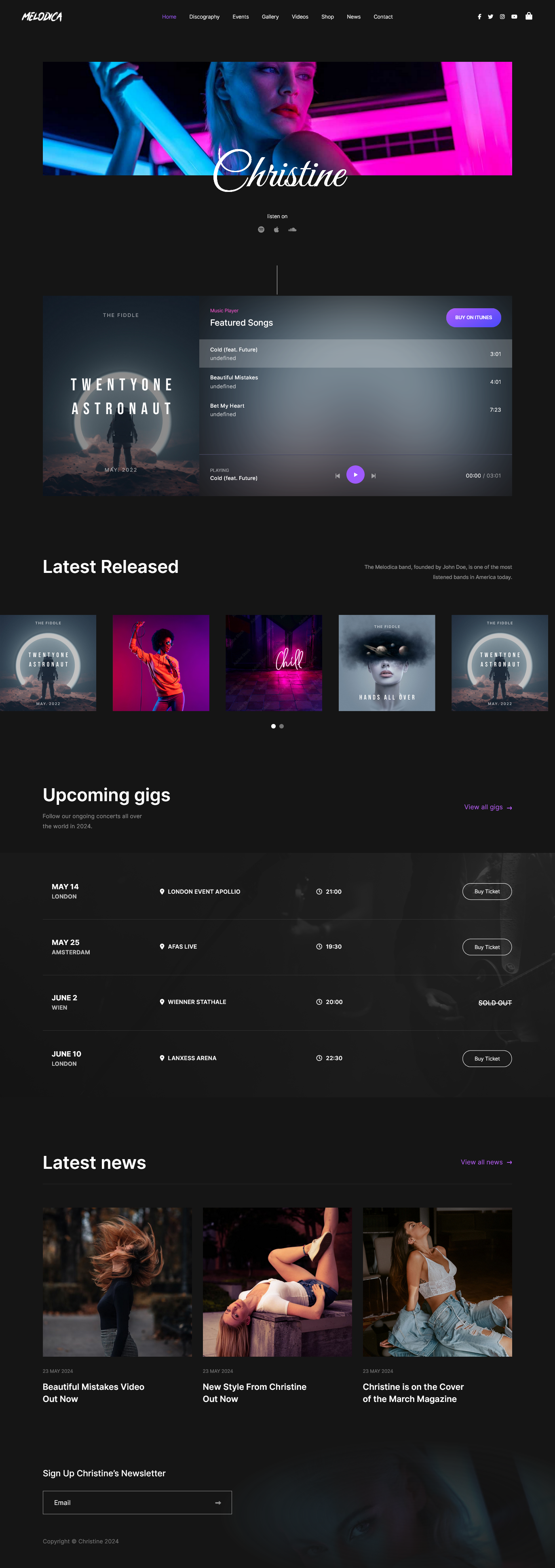 Music Band - Musician Joomla 5 Template envato joomla joomla5 music musician singer themeforest