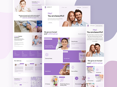 Lavender Clinic Esthetic Medicine Corporate Website advertising agency beauty clinic beauty webdesign clinic corporate website clinic landing page development digital esthetic medicine lavender marketing medical clinic medicine website modern violet purple trends 2024 ui ux violet color web design web design violet