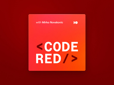 Code RED — Podcast Art branding code red coding tag cover art dash0 monospace podcast cover tech podcast