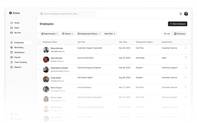 Employee management system black dashboard design employee management minimal sidebar system tables ui white