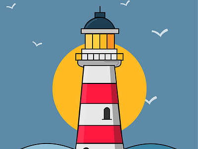 Lighthouse Illustration 2d 2d design 3d 3d design abode suites adobe illustrator design drawing figma illustration lighthouse pen tool