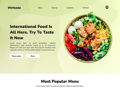 Food website food landigpage food website homepage landing page recipe website restaurant website