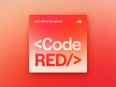 Code RED — Podcast Cover code red coding tag gradient podcast podcast cover sans serif tech typography