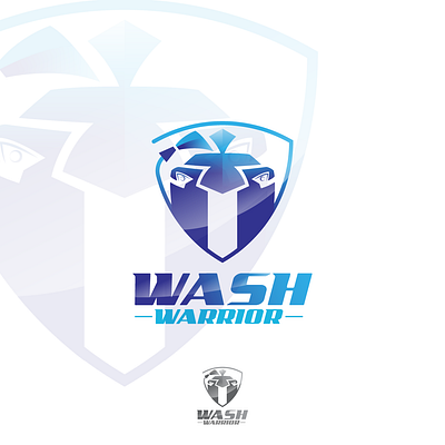 Wash Warrior Logo Design car wash car wash business car wash logo dynamic flat logo design minimal modern spartan spartan logo spartan mask symbolic warrior warrior logo warrior symbol washing business washing logo