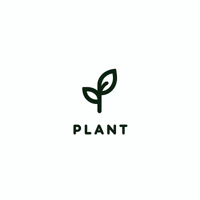 Plant - Logo, Letter Logo, Design, Brand Logo, Logomark branding custom logo dark green design drawn logo graphic graphic design green logo logo design logos plant