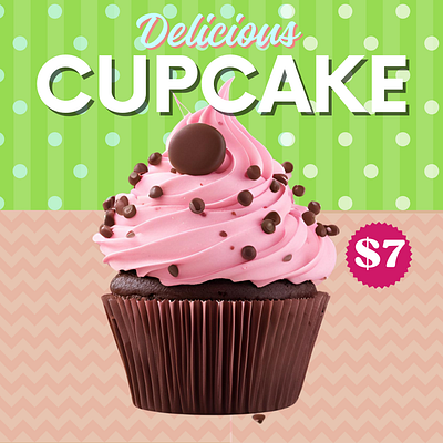 Cupcake social media posts, Instagram post branding graphic design