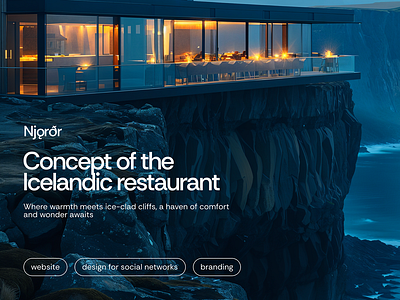 Concept of the Icelandic restaurant branding ui ux
