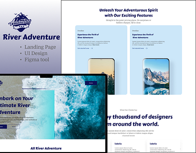 Exciting River Adventure Landing Page UI Design figma landing page template ui