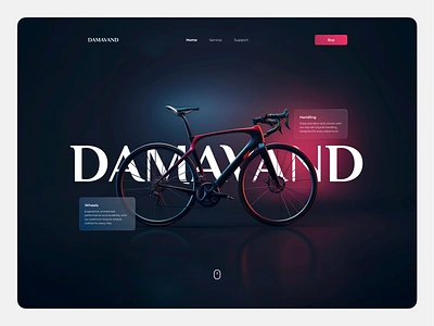 Damavand's premium Bicycles Landing 3d attractive bicycle blue commercial creativedesign dark designtrends e commerce gradient landing landingpage neon premium productdesign red shop ui ux webdesign