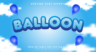 Balloon 3d editable text style Template cute