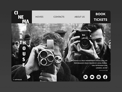 Arthouse cinema website design concept arthouse design ui