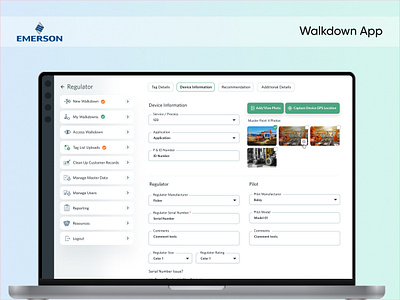 Emerson's Walkdown App: Striving for Productivity and Efficiency admin app branding dashboard design emerson fortune fortunecompany ui uiux ux walkdown walkdownapp webapplication