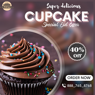 Chocolate cupcake branding graphic design