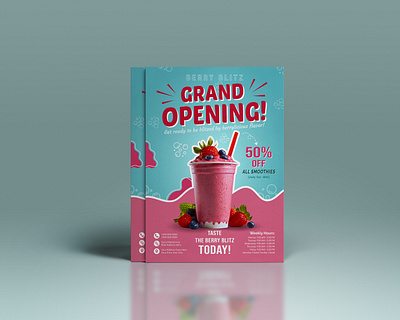 A4 Flyer Design | Grand Opening of a Juice Bar branding graphic design