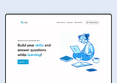 Quiz Skill Builder UI Design edtech quiz ui web app