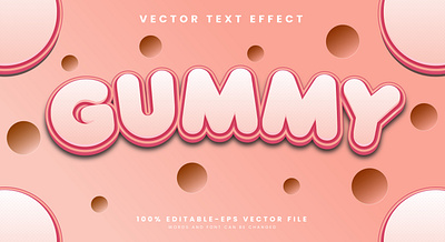 Gummy 3d editable text style Template dessert