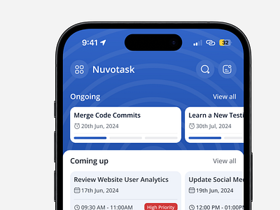 Novotask - A Task Management App app design figma graphic design mobile app task management typography ui uiux user experience user interface