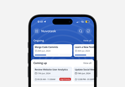 Novotask - A Task Management App app design figma graphic design mobile app task management typography ui uiux user experience user interface