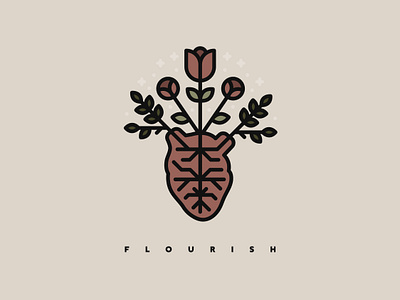 Flourish design flourish flowers heart illustration illustrator linework minimal monoline vector