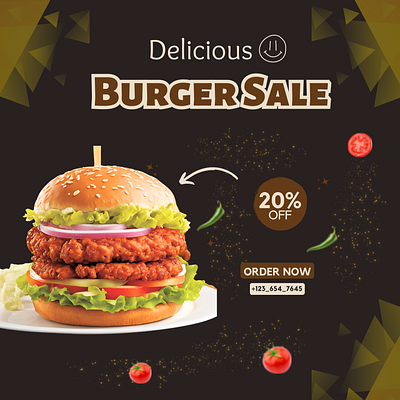 Delicious burger social media posts branding burger flyer delicious burger graphic design social media posts