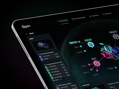 Molecular Drug Info Dashboard - Case Study biology dashboard data designer drug dashboard genetics health ui healthcare ui heat map interactions interface interface design lung cancer medical dashboard molecular ui molecules dna ui user interface