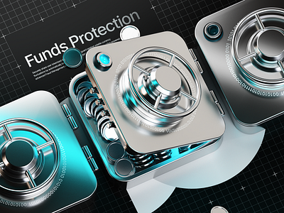 Design of Funds Protection icon for presentation 3d 3d icon 3d illustration blender blender 3d design fintech graphic design icon icon design illustration money protection render safe typography