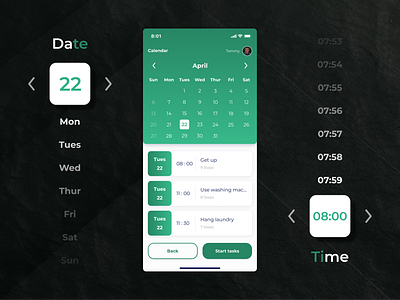 Calendar template app assistant branding brigit.dev calendar design feature graphic design illustration mobile app platform robin assistant tracking ui ux web app web platform