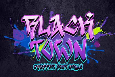 Black Town beautiful branding design font font design graffiti graphic design handwritten illustration logo street ui urban wall