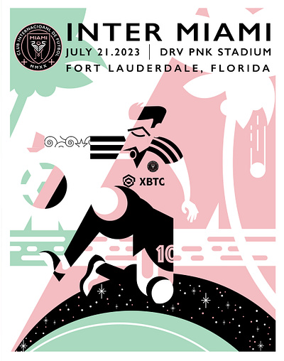 Lionel Messi Inter Miami Poster digital futbol illsutration illustrator messi miami soccer sports vector