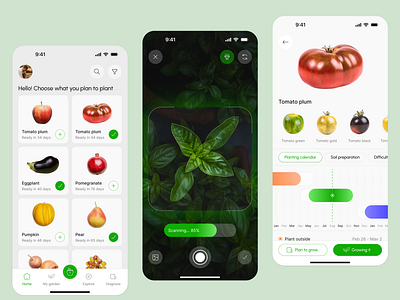 Harvest Helper app design garden planner ui uiux