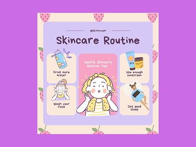 Skincare Routine Facebook & Instagram Ads ads education ads facebook ads illustration ads instagram ads skincare ads trendy ads unique ads