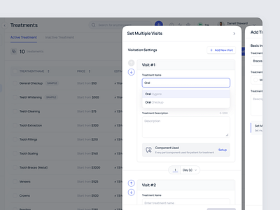 Zendenta - Set Multiple Visits - SaaS of Dental Clinic clinic dental dentist ehr emr health care hospital management multiple visit product design saas saas dental saas design set up ui uiux ux web app web design
