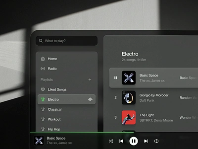 Spotify Redesign Concept dark icons music navigation player redesign sidebar spotify ui vision vr