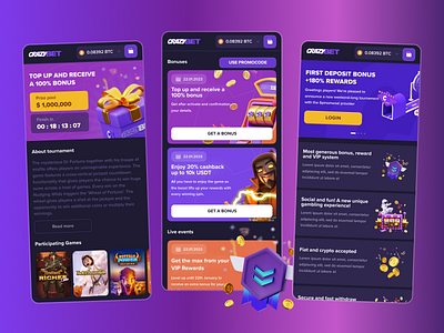 CrazyBet - Online Casino - Mobile Version banner betting blockchain casino casino banners casino games crypto crypto casino gambling game gaming igaming illustration jackpot mobile casino online casino promotions rewards vip
