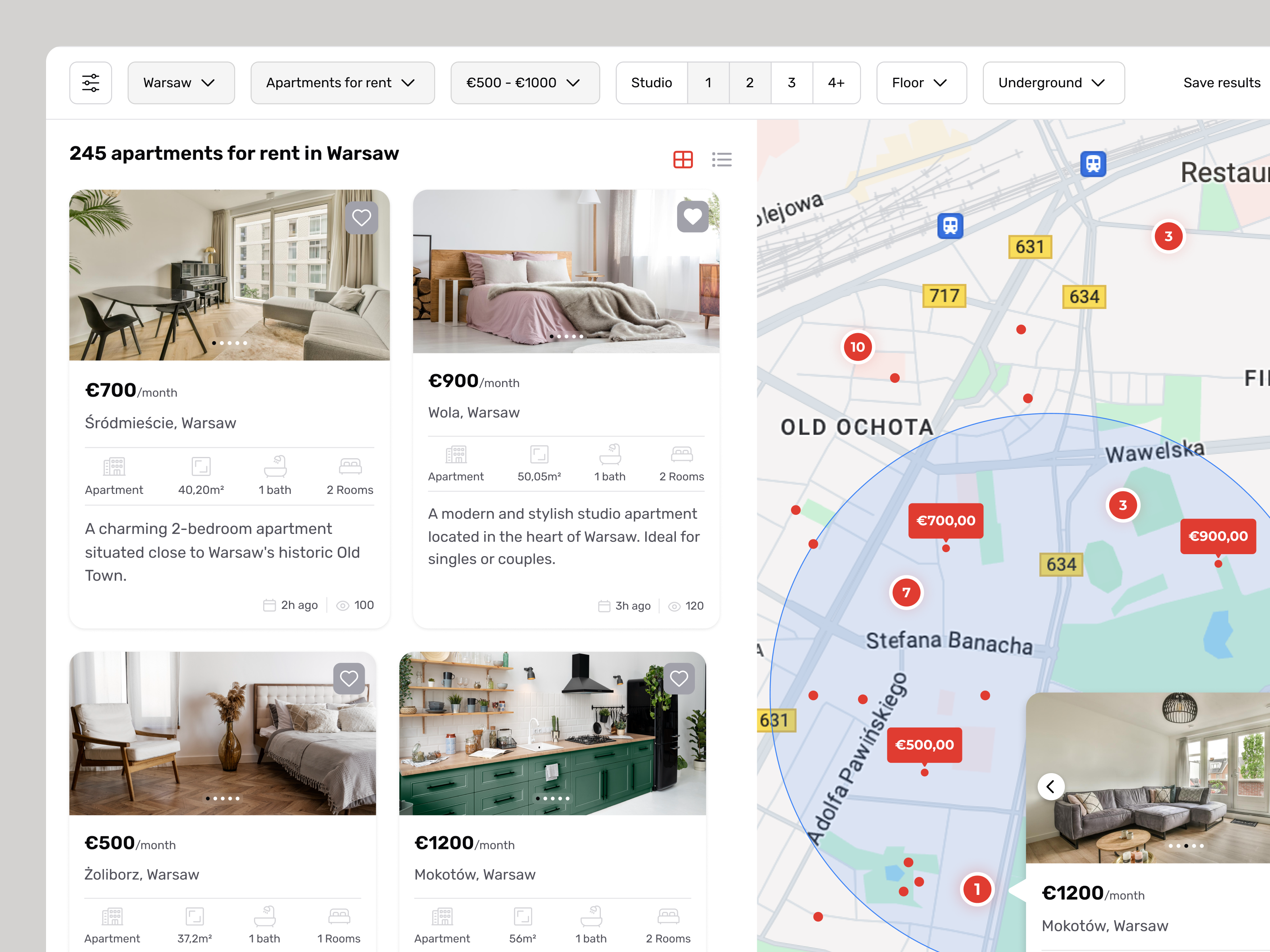 Real Estate. Apartment Rental. airbnb apartment broker flat home seller housing map mls olx otodom property real estate real estate agent rental ui design warsaw warszawa web design