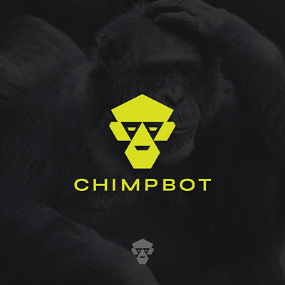 ChimpBot - a sleek, minimalist, tech savvy logo design. 2024 brand guideline branding chimpanzee chimpbot corporate branding design futuristic logo graphic design logo logo design logo trends 2024 minimal logo design minimalist logo design personal branding robot tech logo tech savvy logo tech start up logo technology design