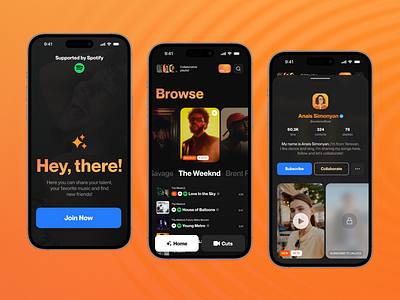 Music Fans Social Media App Concept app artist inerface ios app music spotify weeknd