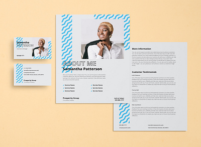 Modern Headshot Brand Identity Set bold branding business card clean cyan flyer graphic design headshot marketing pattern