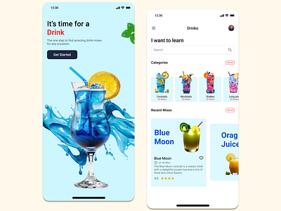 Drink Mobile App UI Design app design app ui design design drink drink app drink mobile app drink ui figma mobile app ui ui design ui drink uiux ux design