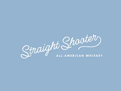 Straight Shooter Whiskey Logo blue and white coastal cowgirl logo typography