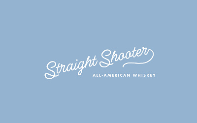 Straight Shooter Whiskey Logo blue and white coastal cowgirl logo typography
